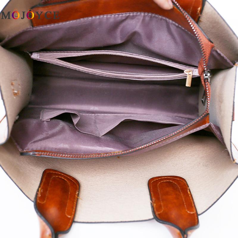 Three-Piece Oil Wax PU Bag Set