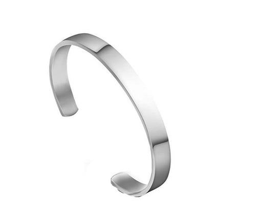 8MM Simple Glossy Open Bangle Titanium Steel C-shaped Bracelet Men's and Women's Bracelets