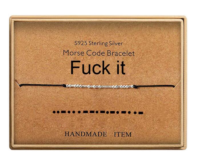 Fuck Off Morse Code Bracelets for Women Men Beads on Silk Cord Friendship Bracelet Gift Jewelry