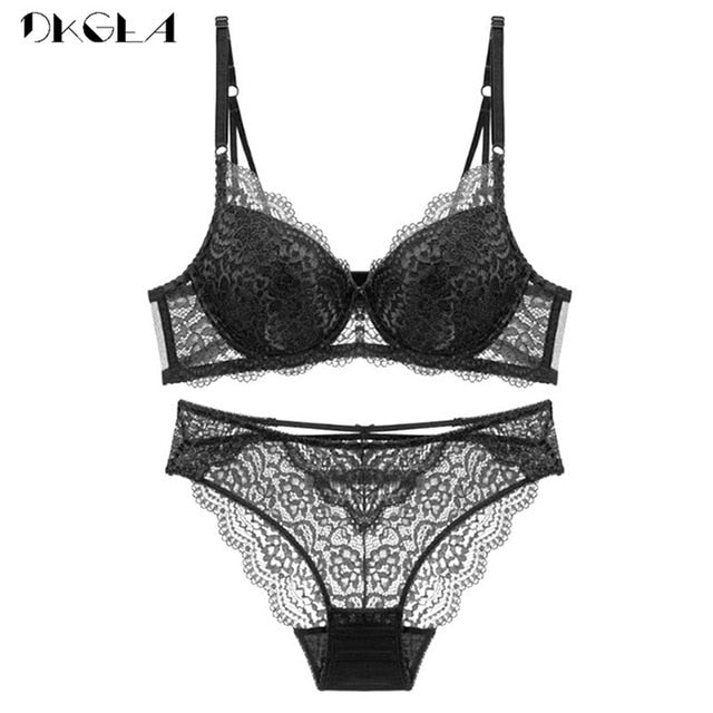 lace push-up bra and matching briefs set