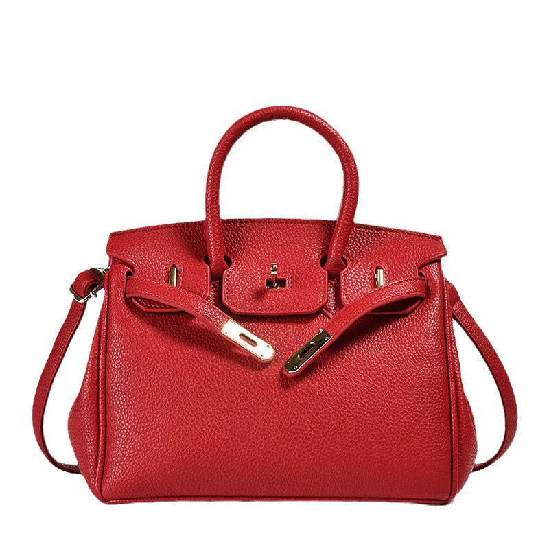 classic PU top-handle tote bag
