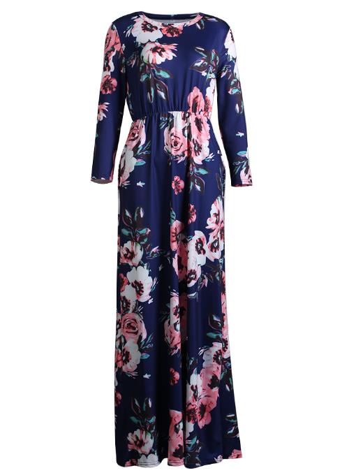 Emmababy Mommy and Me Family Matching Dress Mother Daughter Floral Holiday Maxi