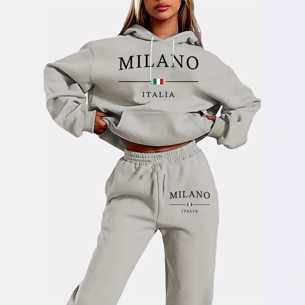 Unisex fleece hoodie and sweatpants set