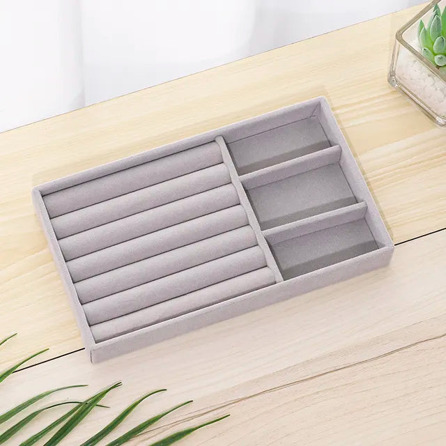 Plush jewelry storage box box rings earrings bracelets necklaces display shelf