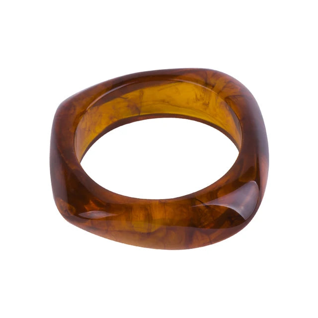 Vintage Colorful Resin Cuff Bracelets Bangles for Women Acrylic Irregular Geometric Wide Bracelet Charms Female Jewelry
