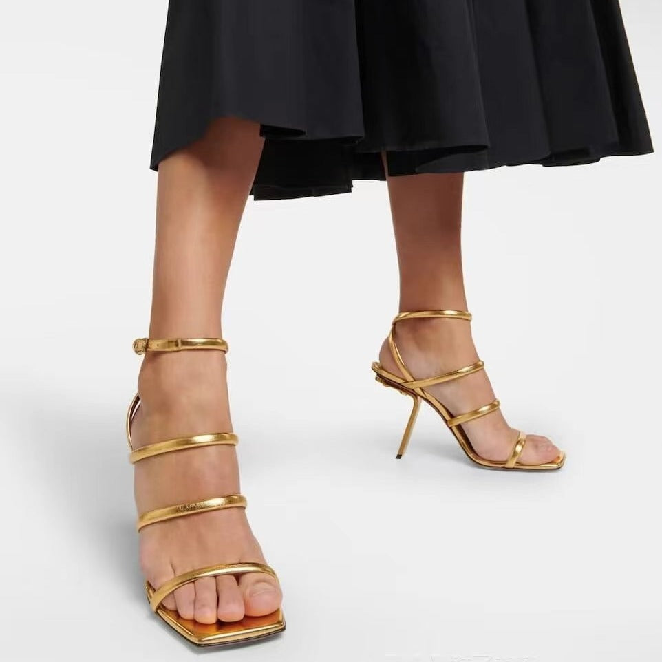 High Heel Wrapped Sandals Women's One line Buckle Sexy Open Toe Waterproof Platform Fashion