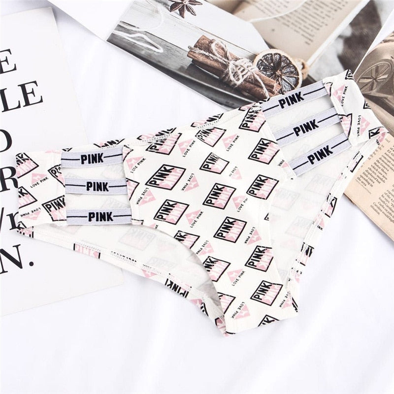 pink letter seamless briefs