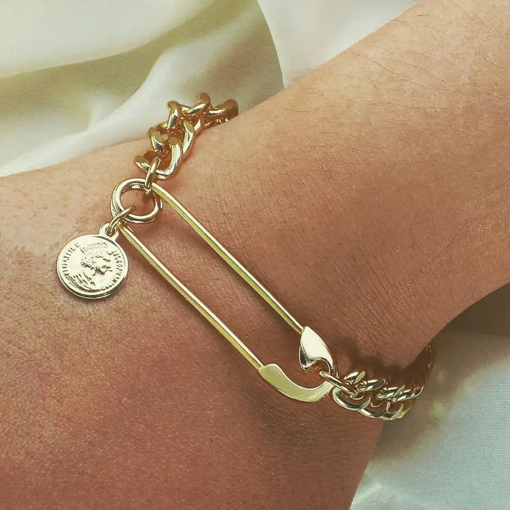 Charm Chain Bracelets For Women Men Stainless Steel Alloy