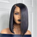 Wig Female Split Front Lace Wig Black Short Straight...