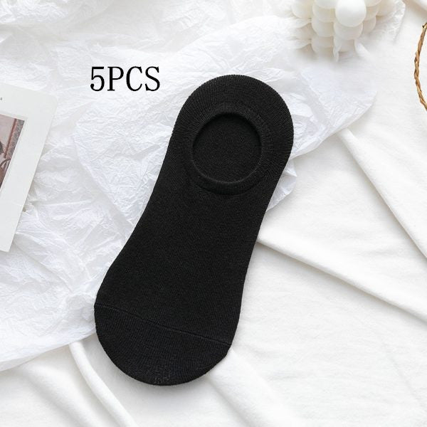 Socks Men And Women Solid Color Boat Socks Spring...