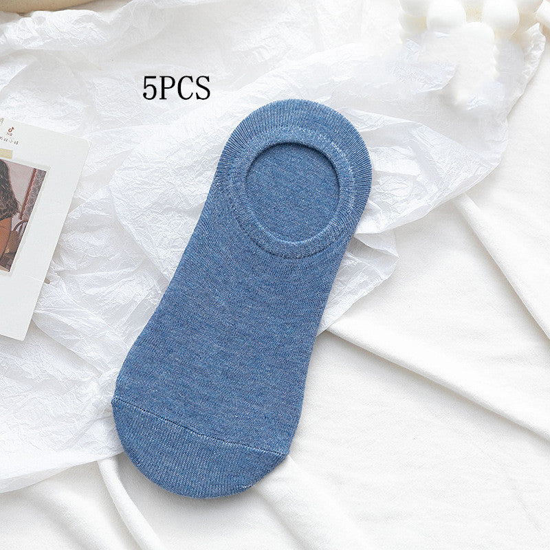 Socks Men And Women Solid Color Boat Socks Spring...