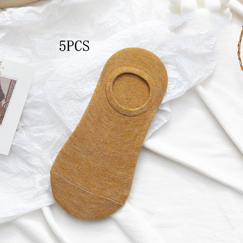 Socks Men And Women Solid Color Boat Socks Spring...